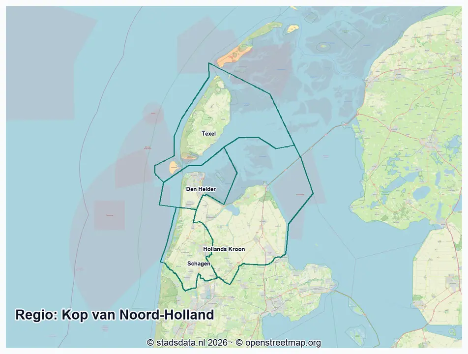 Kaart Kop van Noord-Holland